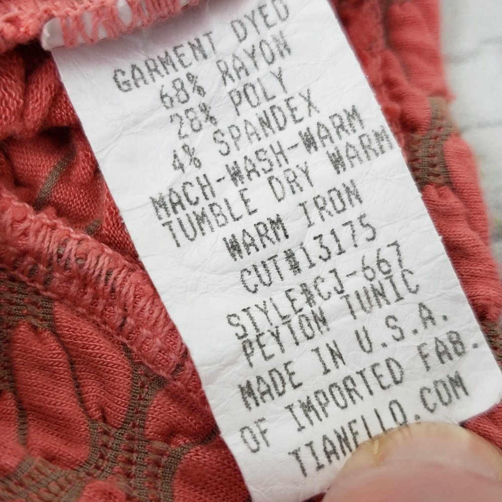 TIANELLO by STEVE BARRAZA sz S Coral Payton Tunic - Picture 6 of 6